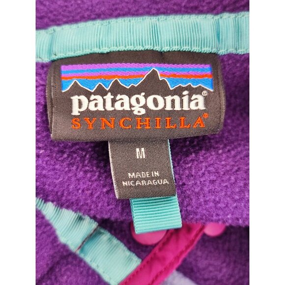 Patagonia Women's Purple Lightweight Synchilla Snap T Fleece Jacket Size M - Picture 3 of 9
